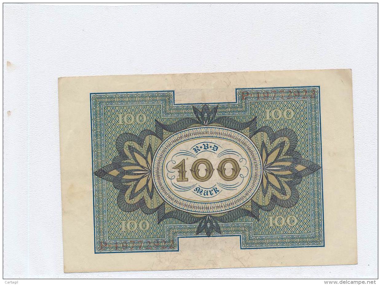 Billets -B3089 - Allemagne - 100 Mark 1920 (type, Nature, Valeur, état... Voir  Double Scan) - 100 Mark