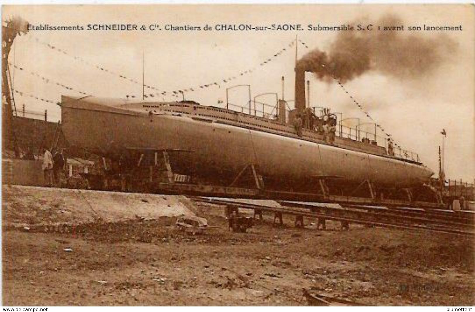 CPA Chalon Sur Saone Etablissements Schneider Submersible Sous Marin Non Circulé - Chalon Sur Saone