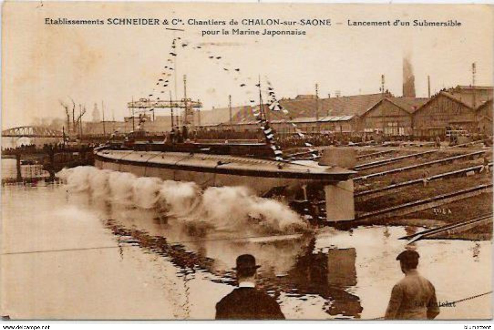 CPA Chalon Sur Saone Etablissements Schneider Submersible Sous Marin Non Circulé Marine Japonaise Japan - Chalon Sur Saone