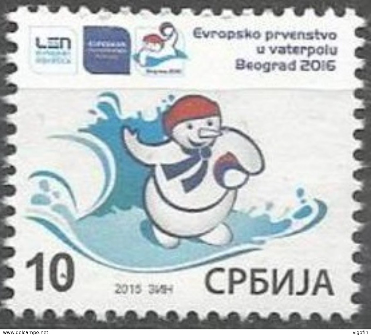 SRB 2015-ZZ75 EU CHAMPIONSHIP IN WATERPOLO, SERBIA, 1 X 1v, MNH - Serbien