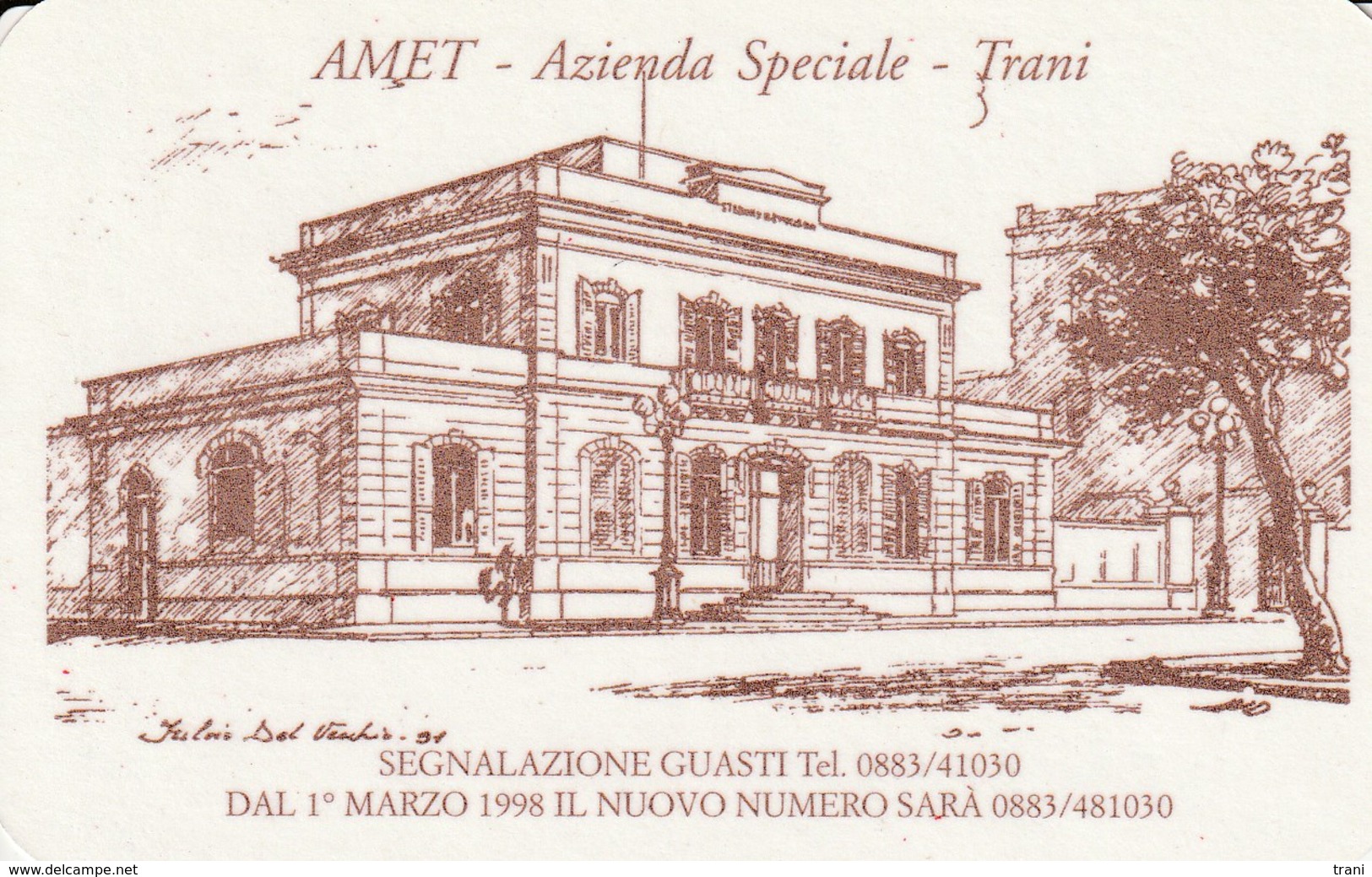 CALENDARIO TASCABILE - AMET TRANI - Anno 1998 - Kleinformat : 1991-00