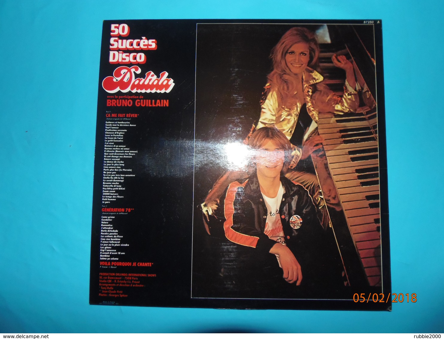 DALIDA 1978 DISQUE 33 TOURS AVEC BRUNO GUILLAIN CA MA FAIT REVER GENERATION 78 VOILA POURQUOI JE CHANTE ORLANDO - Disco & Pop