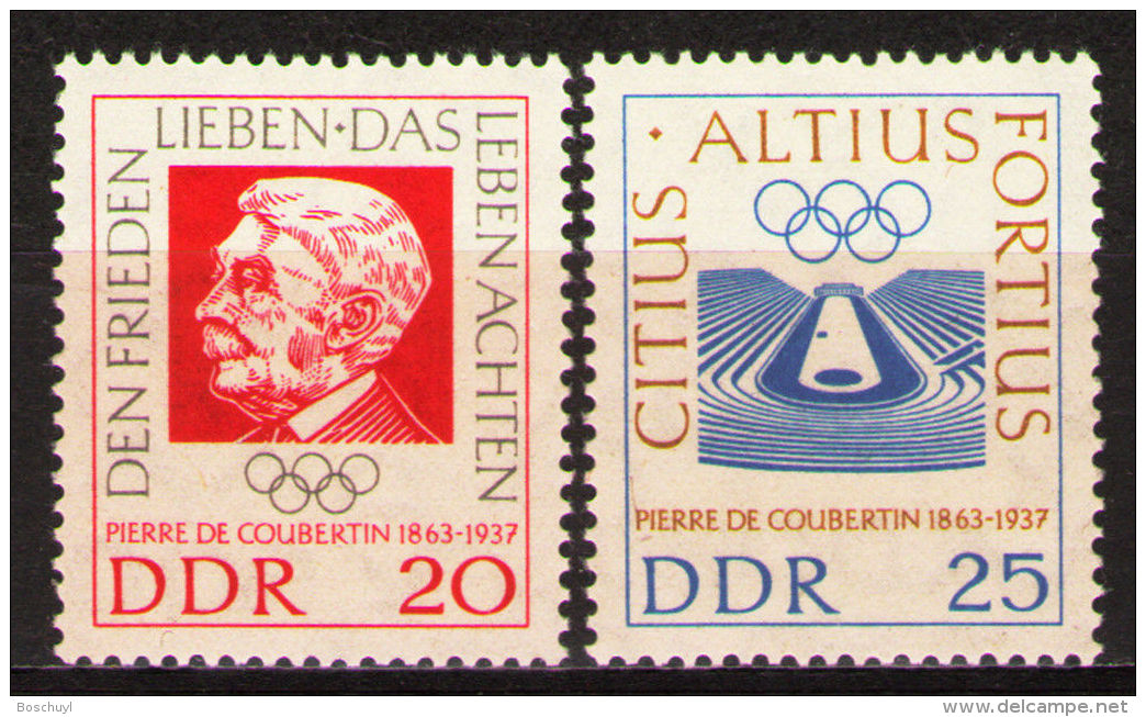 Germany, DDR, GDR, 1963, Olympic Games, De Coubertin, MNH, Michel 939-940 - Autres & Non Classés