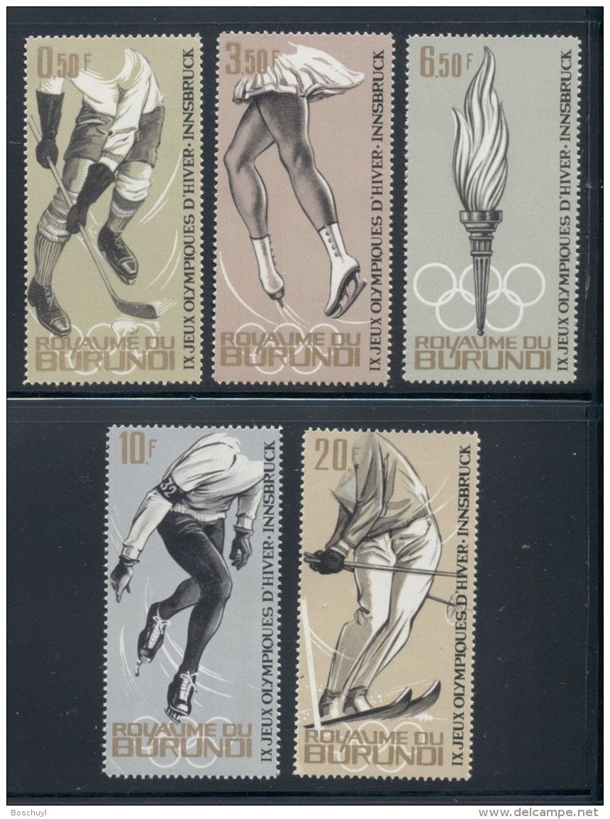 Burundi, 1964, Olympic Winter Games Innsbruck, Sports, MNH, Michel 80-84A - Autres & Non Classés
