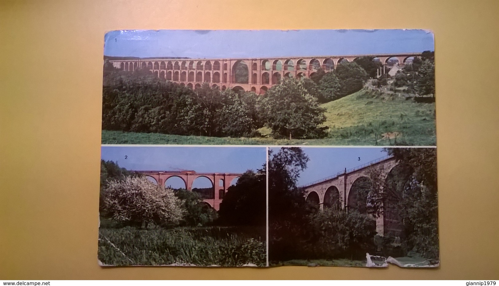 CARTOLINA POSTCARD VIAGGIATA 1978 PONTI STORICI  AFFRANCATURA EDIFICI NELLA DDR 1973 CON ANNULLO PLAUEN - Vogtland