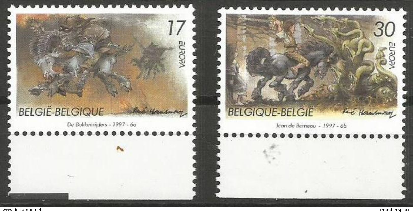 Belgium - 1997 Europa (legends) MNH **    Sc 1643-4 - Unused Stamps