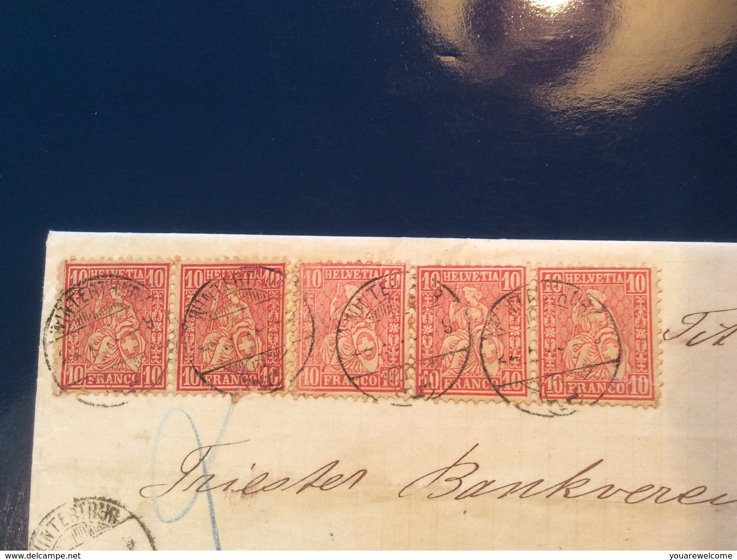 WINTERTHUR 1873 Bank Brief Sitzende Helvetia > TRIEST, Österreich (Schweiz Suisse Lettre Cover Brief - Briefe U. Dokumente