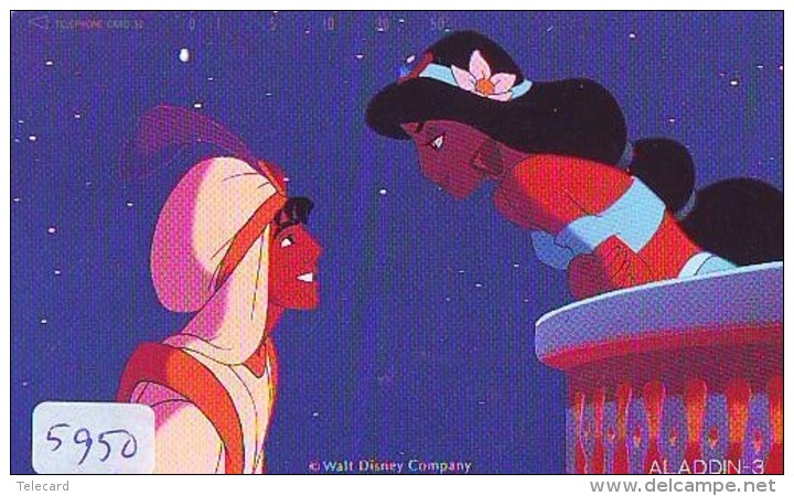 Télécarte Japon / 110-144403 - DISNEY - ALADDIN &amp; YASMINE (5950) Série Film 3/3 - Japan Phonecard - Disney