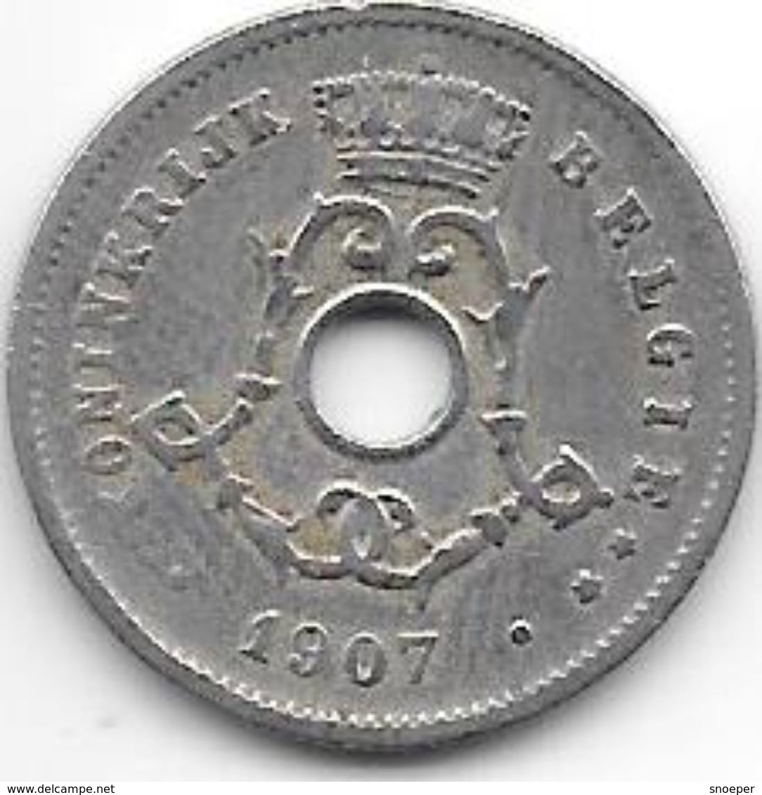 Belguim 5 Centimes 1907 Dutch   Vf - 5 Centimes