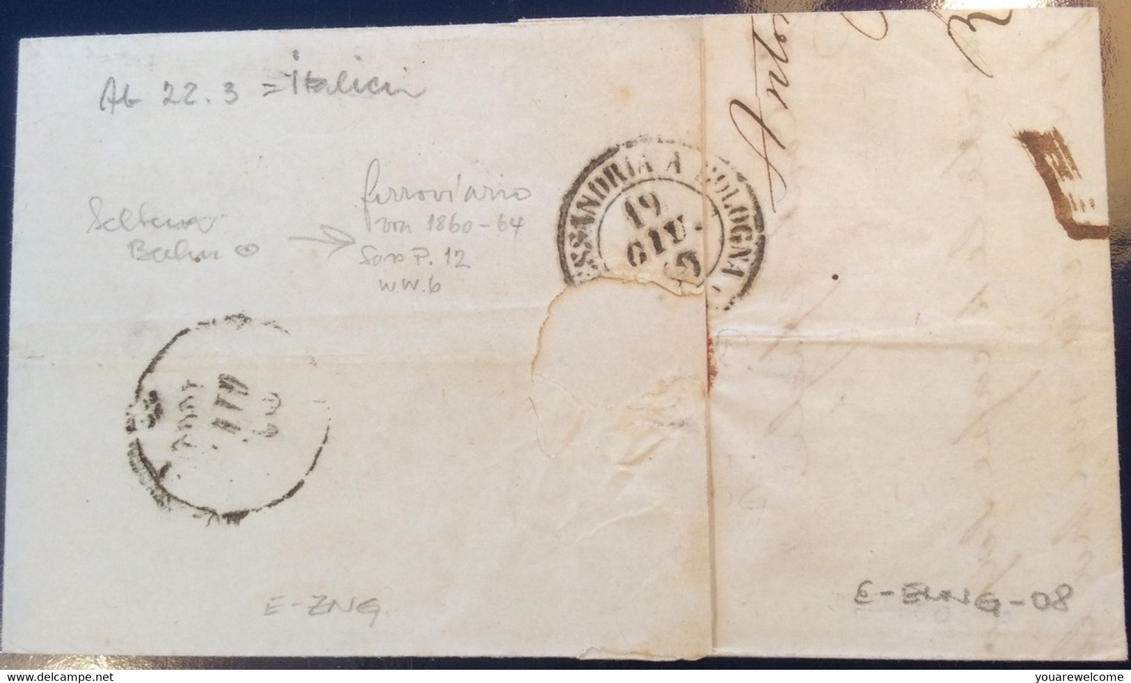 LOCARNO 1860 (Tessin TI) RL GRENZRAYON Brief > Livorno, TOSCANA R ! Italia  (Schweiz Lettera Cover Suisse Lettre - Cartas & Documentos