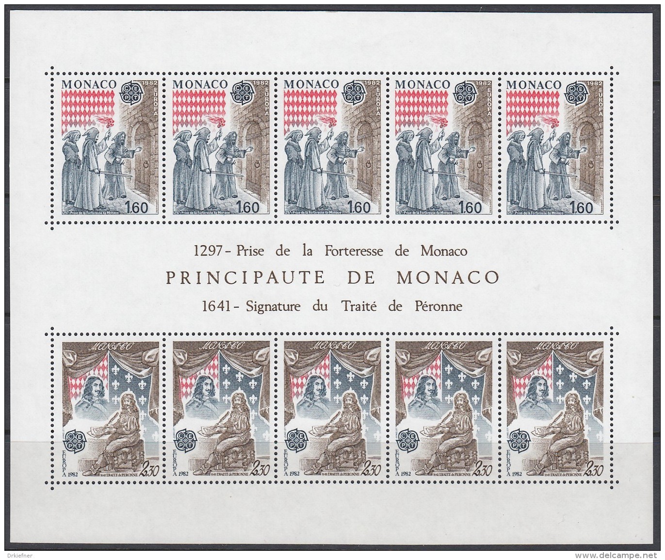 MONACO Block 19, Postfrisch **, Europa CEPT: Historische Ereignisse 1982 - 1982