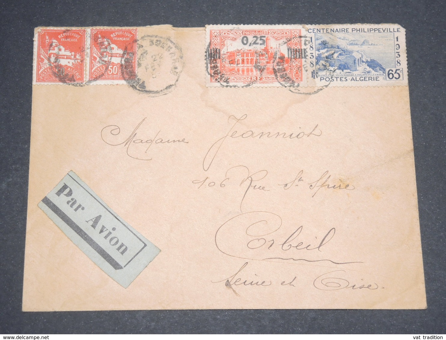 ALGÉRIE - Enveloppe De Ain Chénia Pour La France En 1939 Par Avion - L 13088 - Lettres & Documents