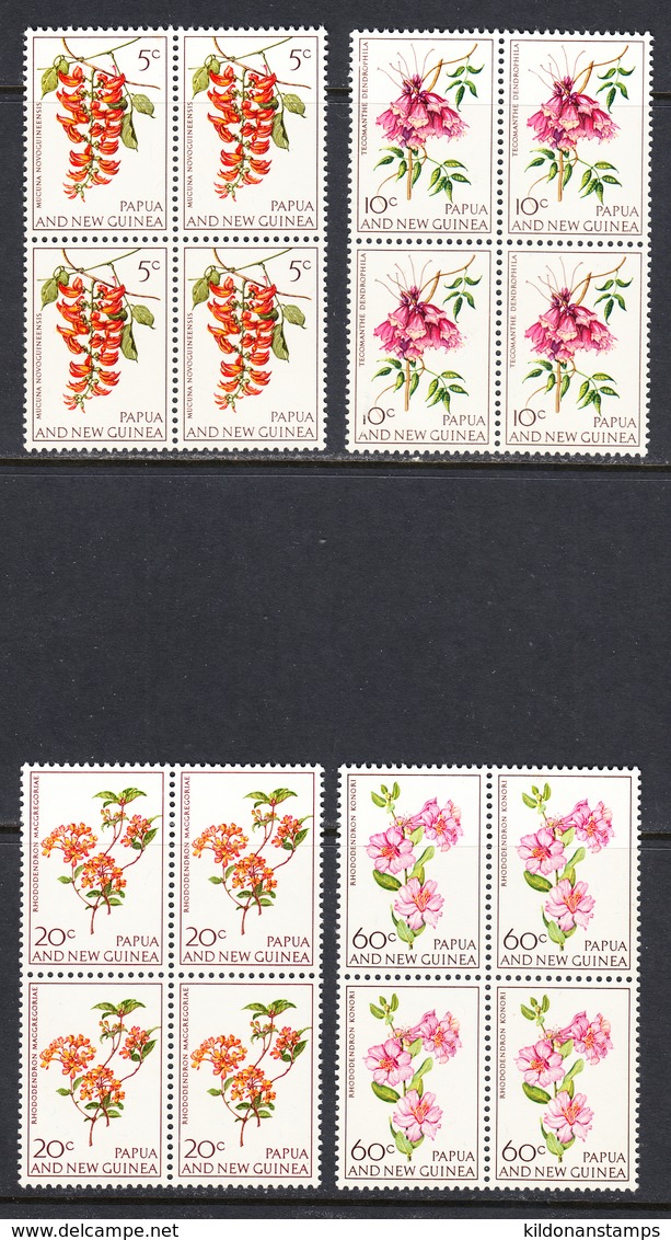 Papua New Guinea 1966 Mint No Hinge, Blocks, See Notes, Sc#  228-231, SG 100-103, Mi 102-105 - Papouasie-Nouvelle-Guinée