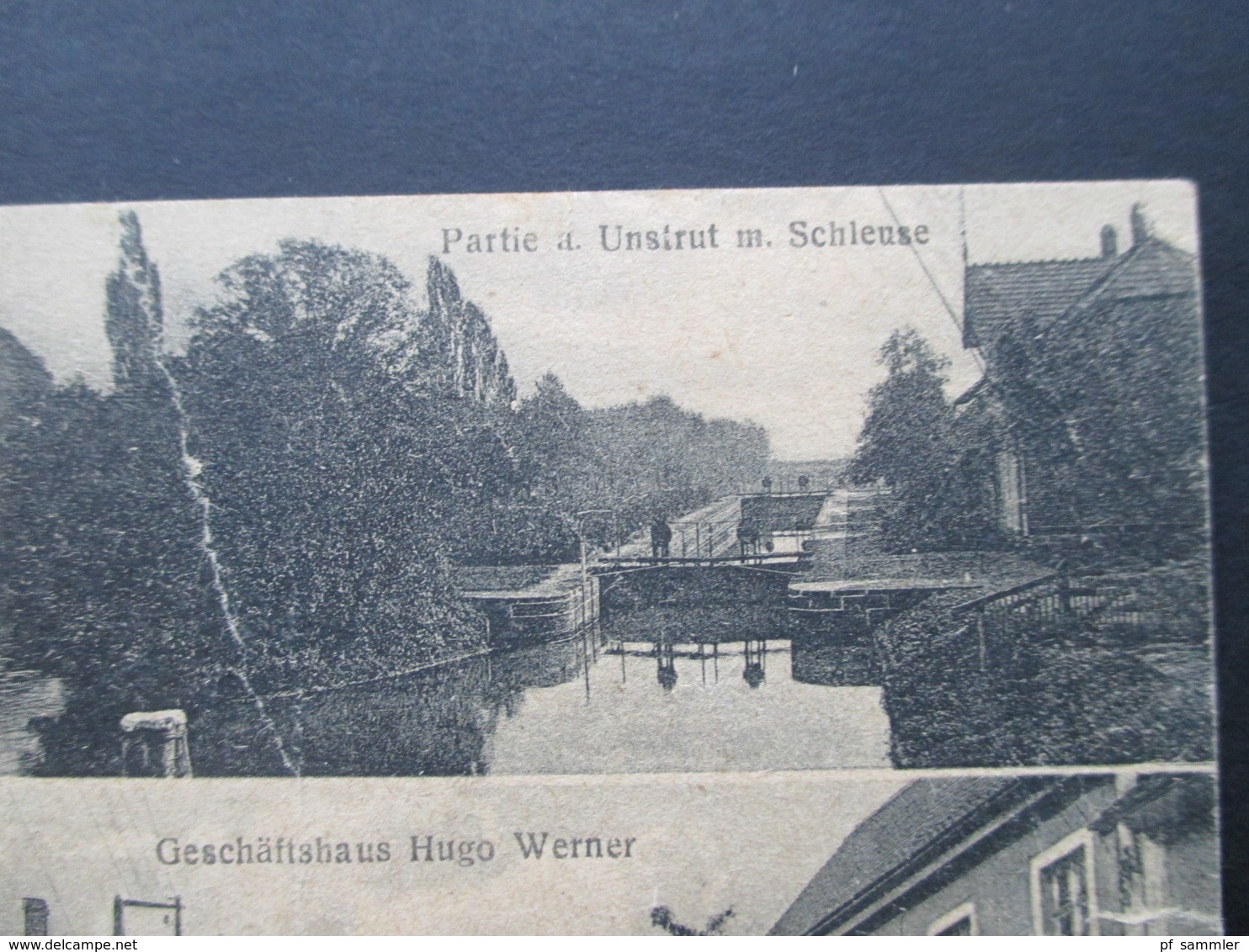 AK / Mehrbildkarte 1921 Gruss Aus Schönwerda B. Artern. Geschäftshaus Hugo Werner / Kirche / Partie Unstrut M. Schleuse - Rossleben