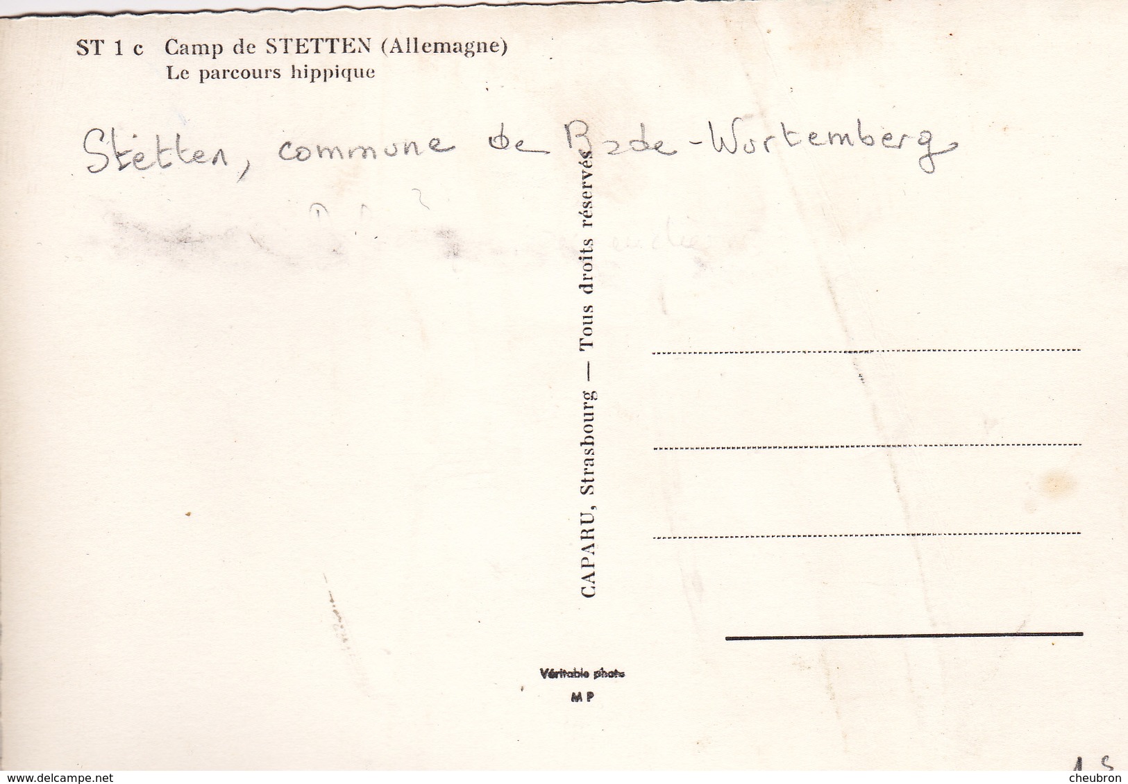 ALLEMAGNE . STETTEN.  LE PARCOURS HIPPIQUE - Autres & Non Classés