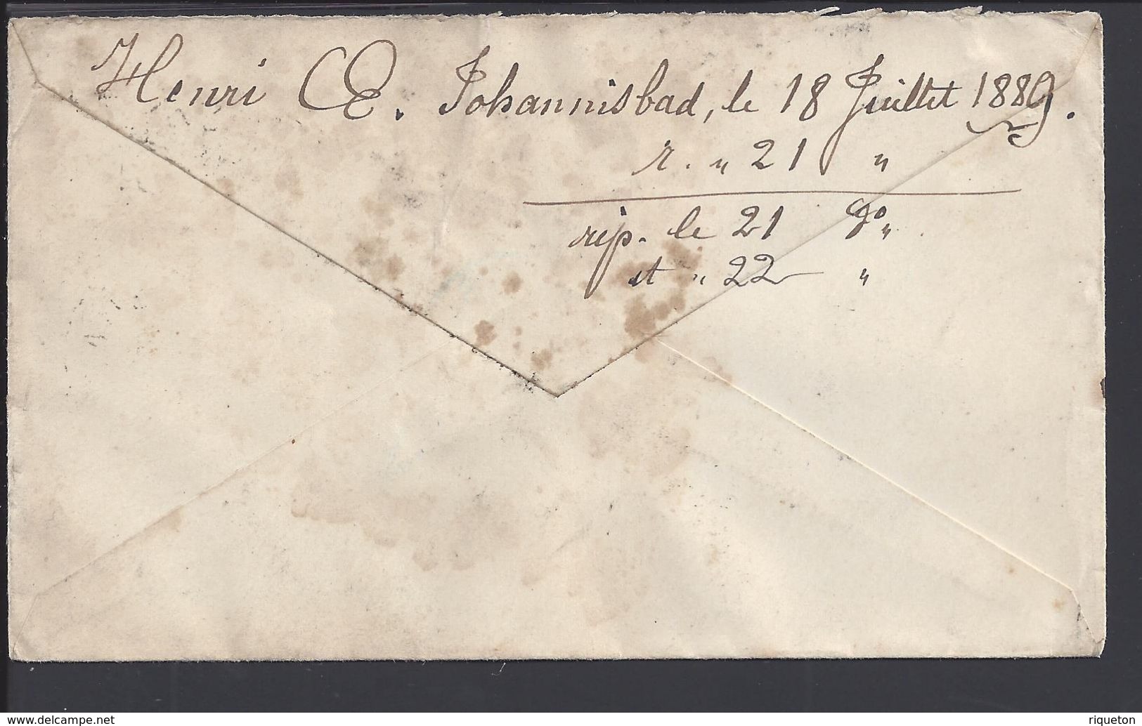 ALLEMAGNE - 1889 - Timbre 10 Kr Sur Enveloppe De Johannisbad Pour Paris - B/TB - - Storia Postale