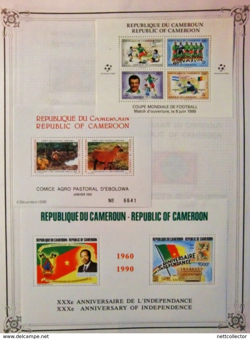 CARTON COLONIES FRANCAISES AVANT INDEPENDANCE AVEC TIMBRES SUR FEUILLES