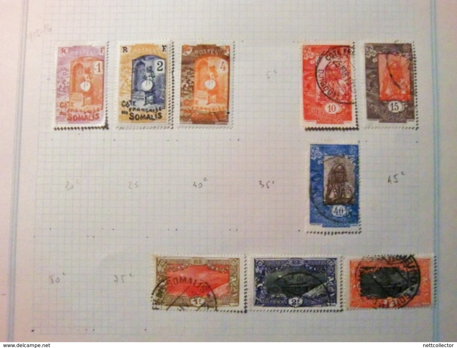 CARTON COLONIES FRANCAISES AVANT INDEPENDANCE AVEC TIMBRES SUR FEUILLES