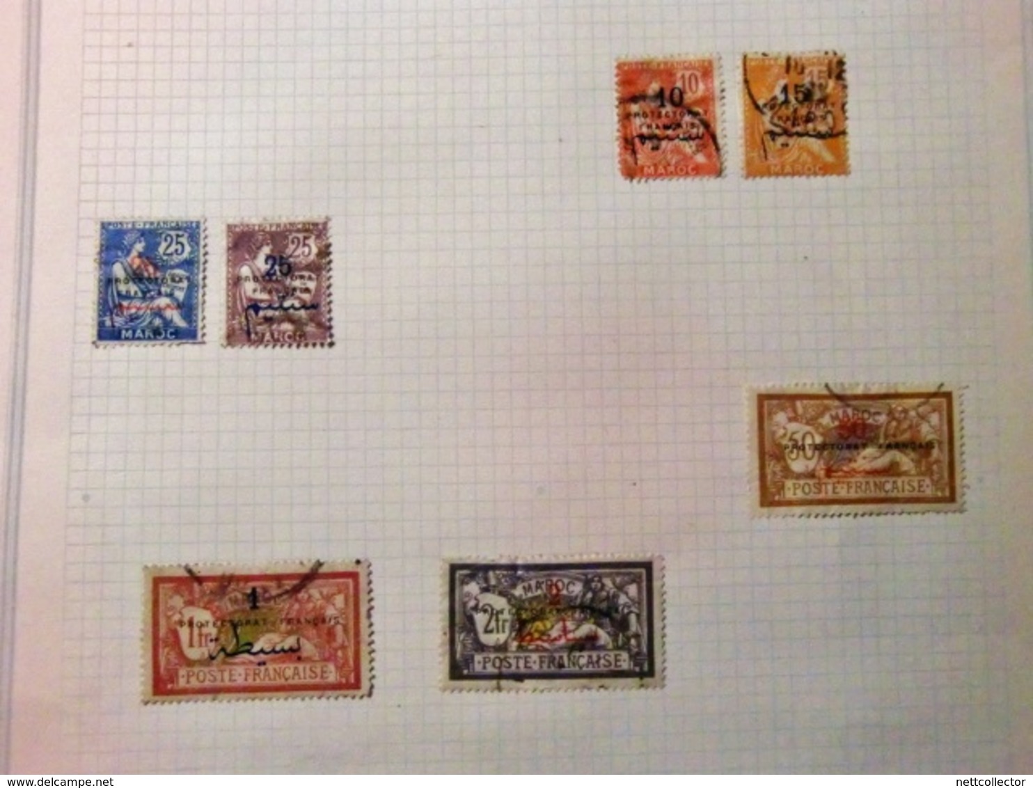 CARTON COLONIES FRANCAISES AVANT INDEPENDANCE AVEC TIMBRES SUR FEUILLES