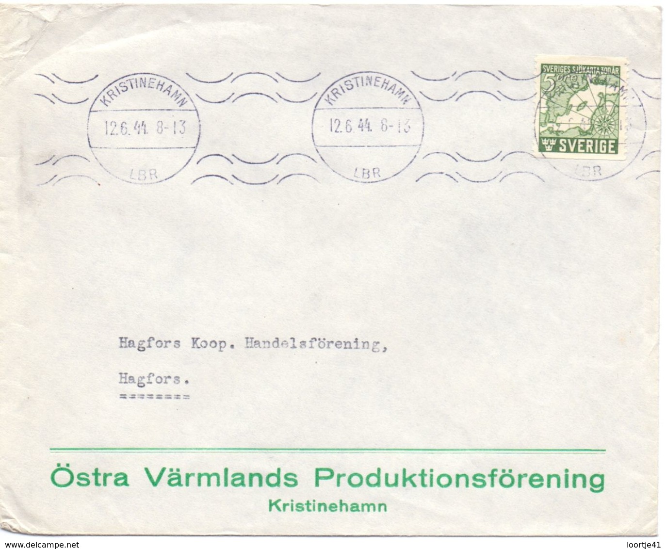 Enveloppe Kuvert - Pub Reklam Ostra Varmlands Kristinehamn - Till Hagfors Sverige Zweden 1944 - Entiers Postaux