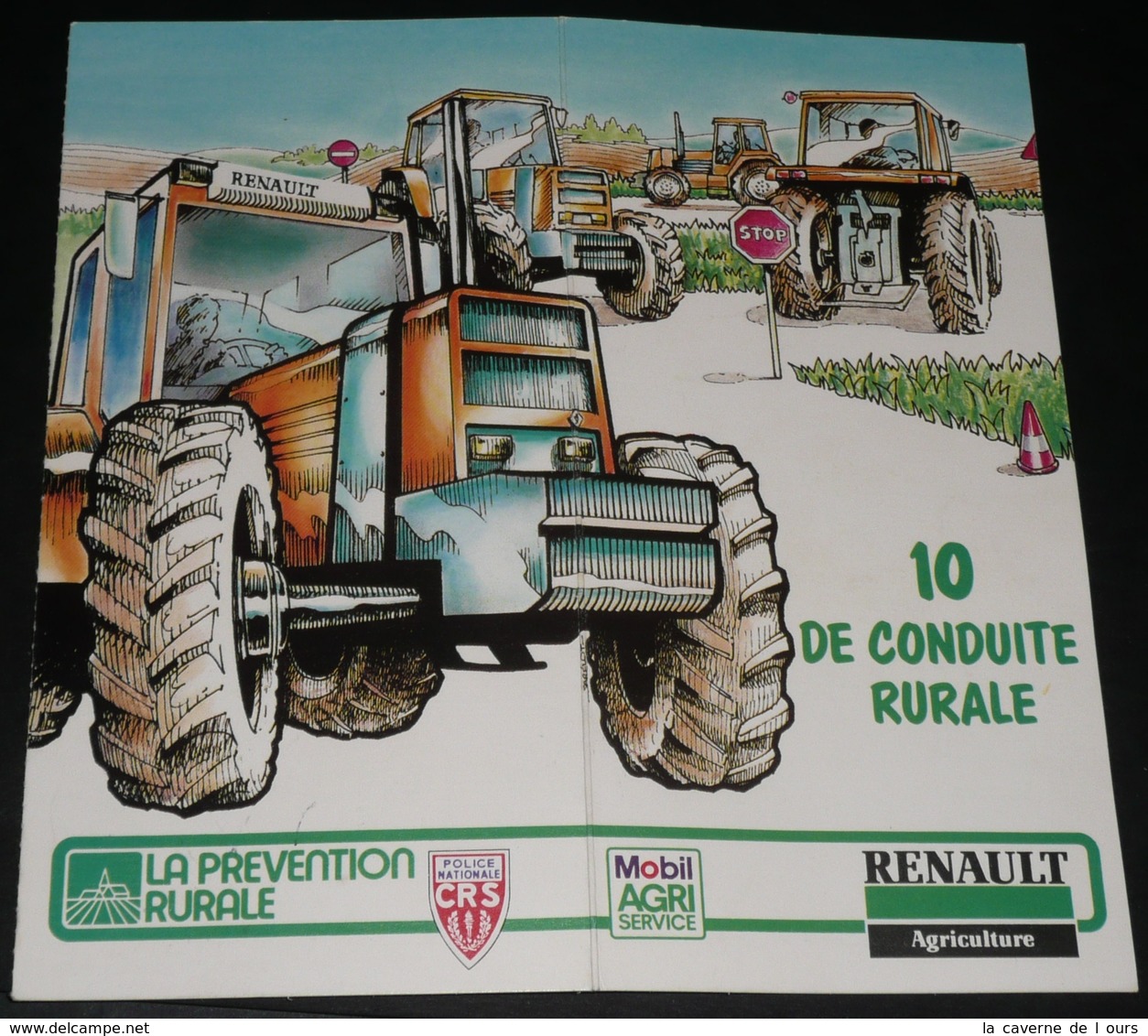 Ancien Certificat "10 De Conduite Rurale" 1986, Pubs Renault Agriculture Mobil Agri CRS Police, Tracteur LEP Beaune La R - Diplômes & Bulletins Scolaires