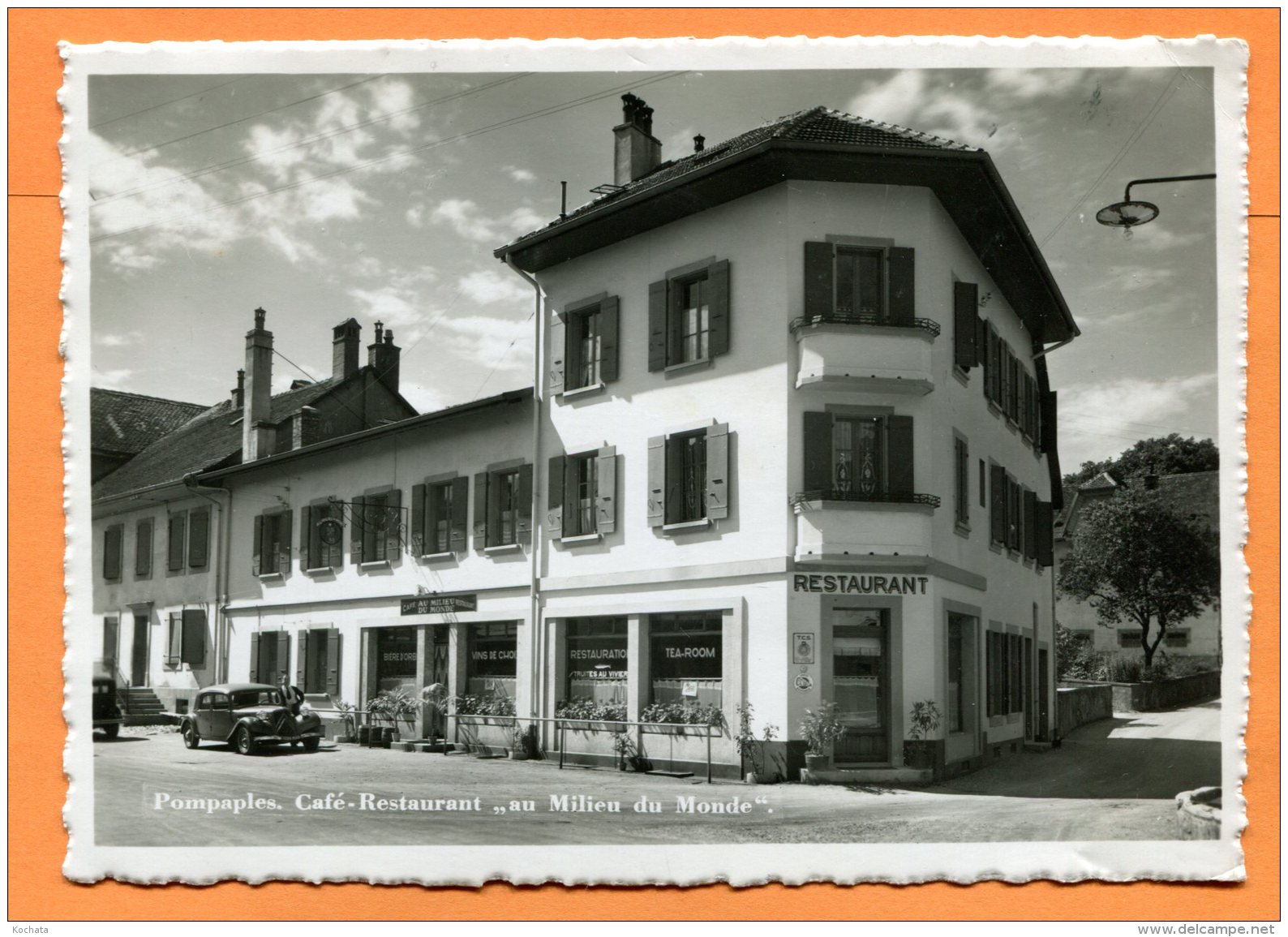 A388, Pompaples, Café - Restaurant " Au Milieu Du Monde " ,GF, Circulée Date Illisible - Pompaples