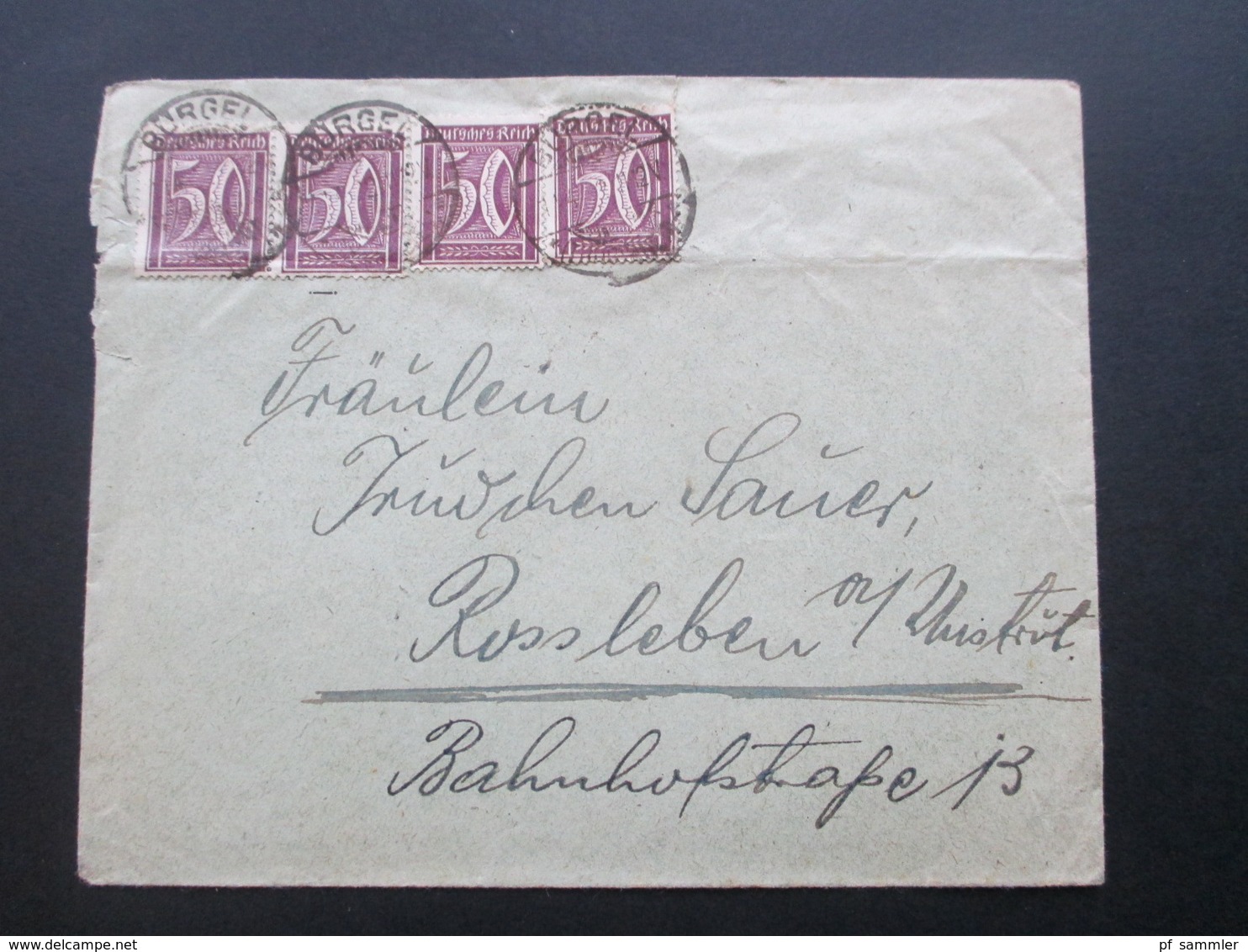 DR Infla 1922 Nr. 183 MeF Mit 4 Marken / 2 Waagerechte Paare! Bürgel - Rossleben - Lettres & Documents