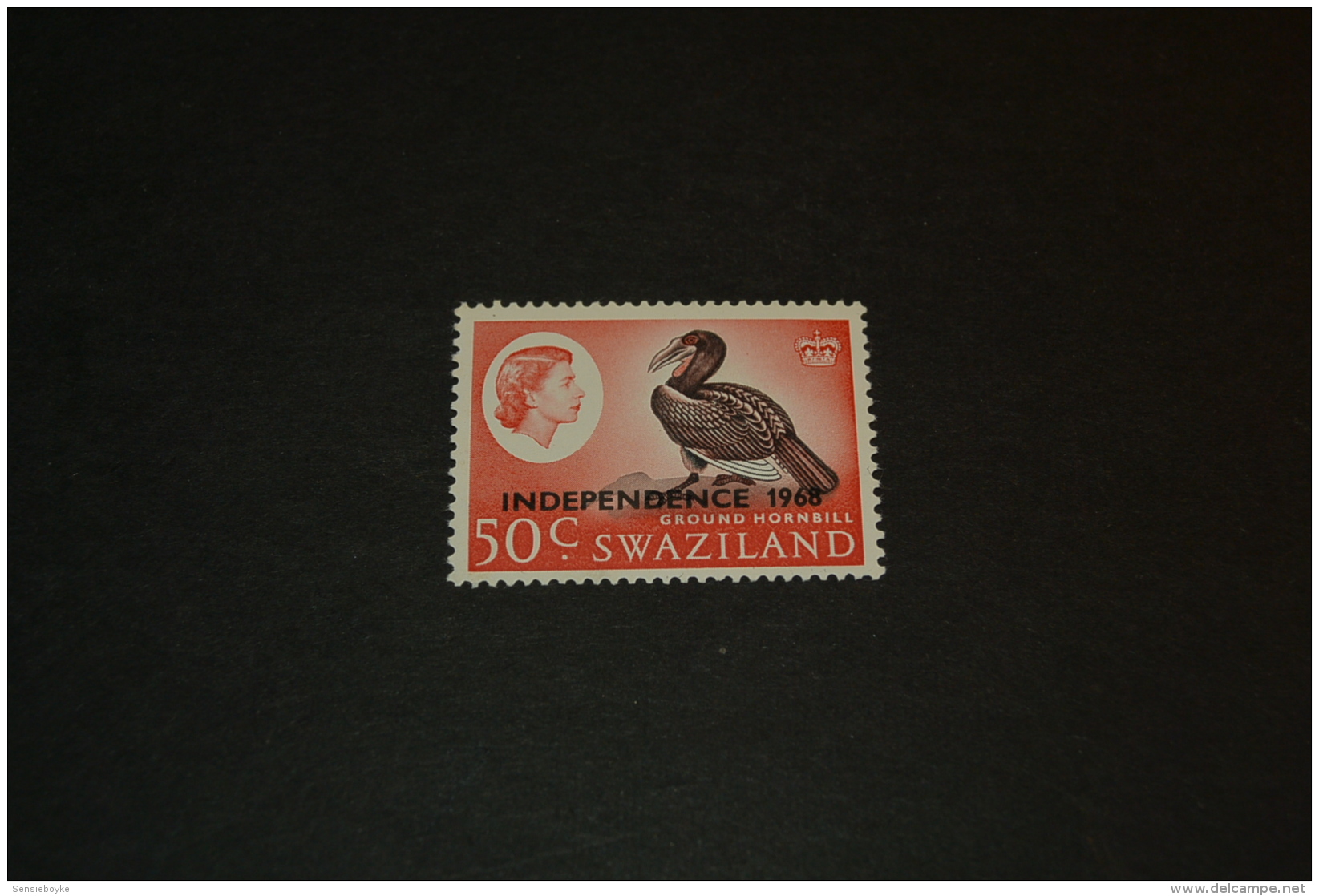 K14388- Stamp MNH Swaziland 1968- Overpinted Independence 1968- Ground Hornbill - Autres & Non Classés