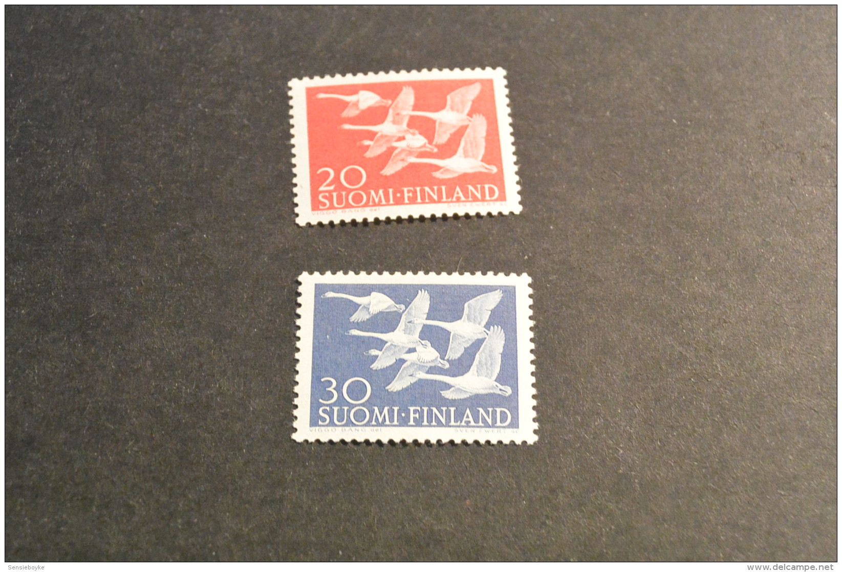 K14499- Set Mint Hinged Finland 1956- SC. 343-344- Whooper Swans - Swans