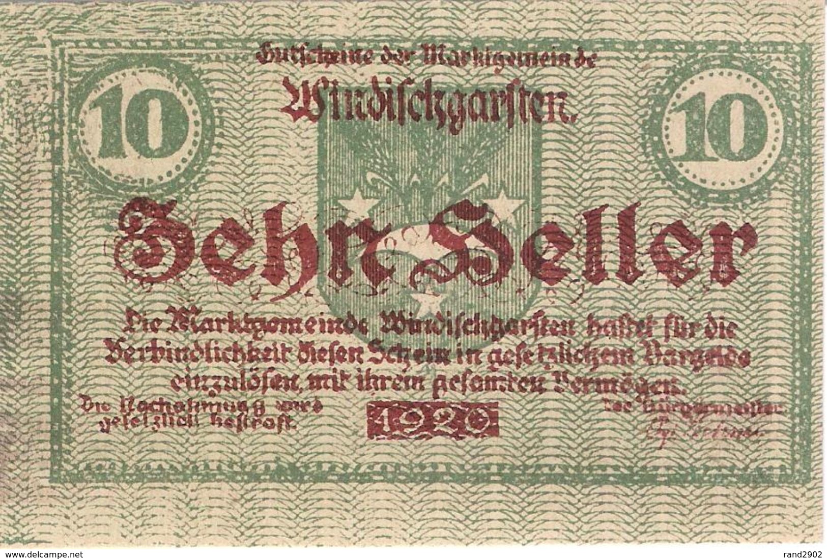 Österreich Austria Notgeld 10 FS1245IIc WINDISCHGARSTEN /231M/ - Oesterreich