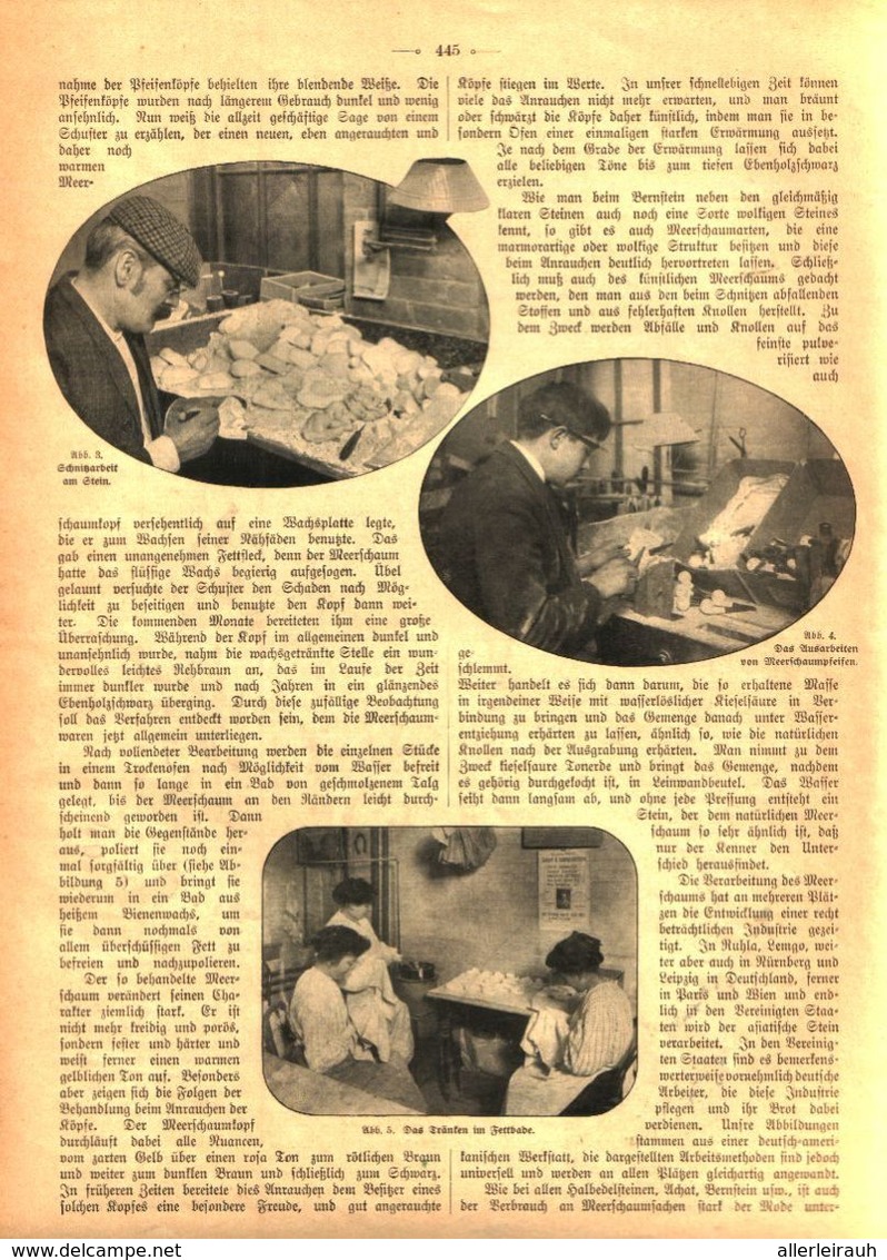 Vom Meerschaum. / Artikel, Entnommen Aus Zeitschrift / 1910 - Bücherpakete