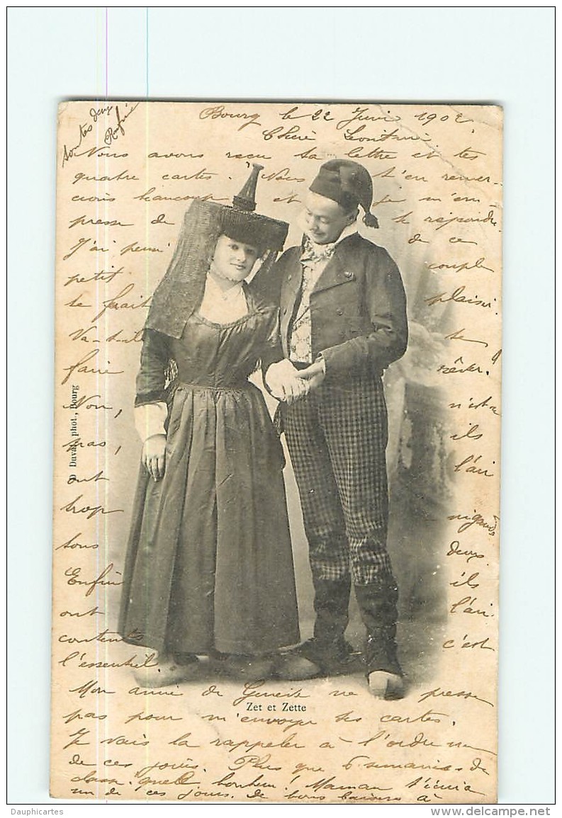 Jeune Femme et Jeune Homme - COUPLE BRESSAN - Lot de 16 CPA - 16 scans