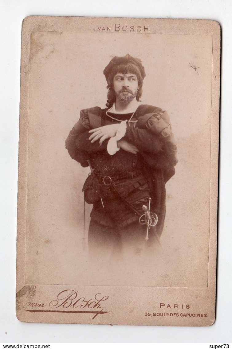 Photo Cabinet Portrait 3/4 Acteur , Van Bosch , Paris - Anciennes (Av. 1900)