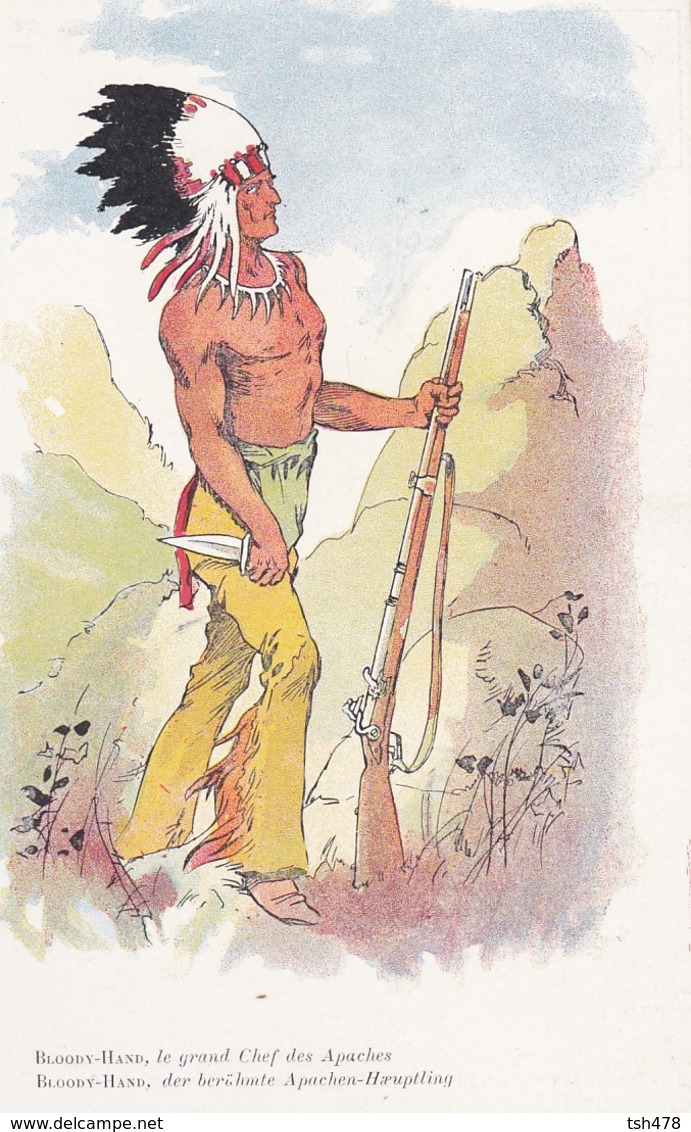 ILLUSTRATEUR---?- --les Aventures De BLOODY-HAND-- Le Grand Chef Des Apaches ( Amérique Indien )--voir 2 Scans - Gunn