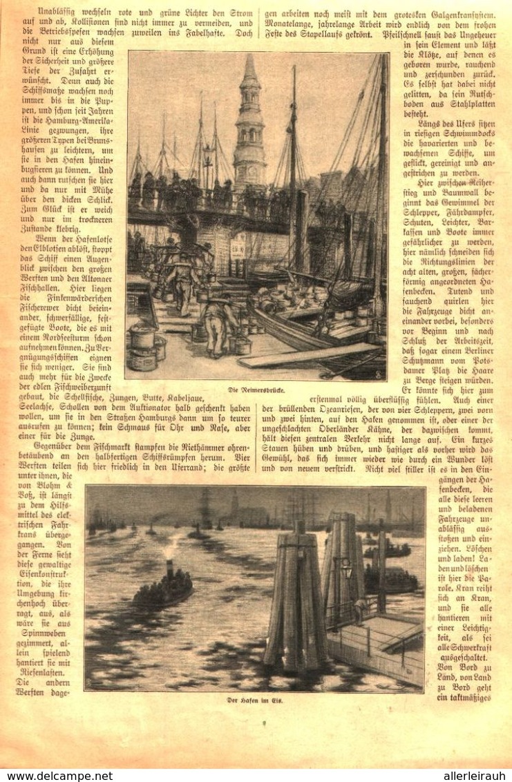 Der Hamburger Hafen / Artikel, Entnommen Aus Zeitschrift / 1910 - Bücherpakete