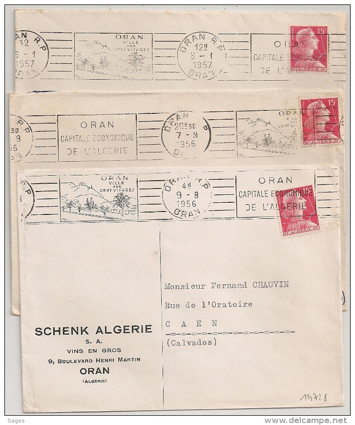 ORAN R.P Algérie. 3 Mécaniques. - Lettres & Documents