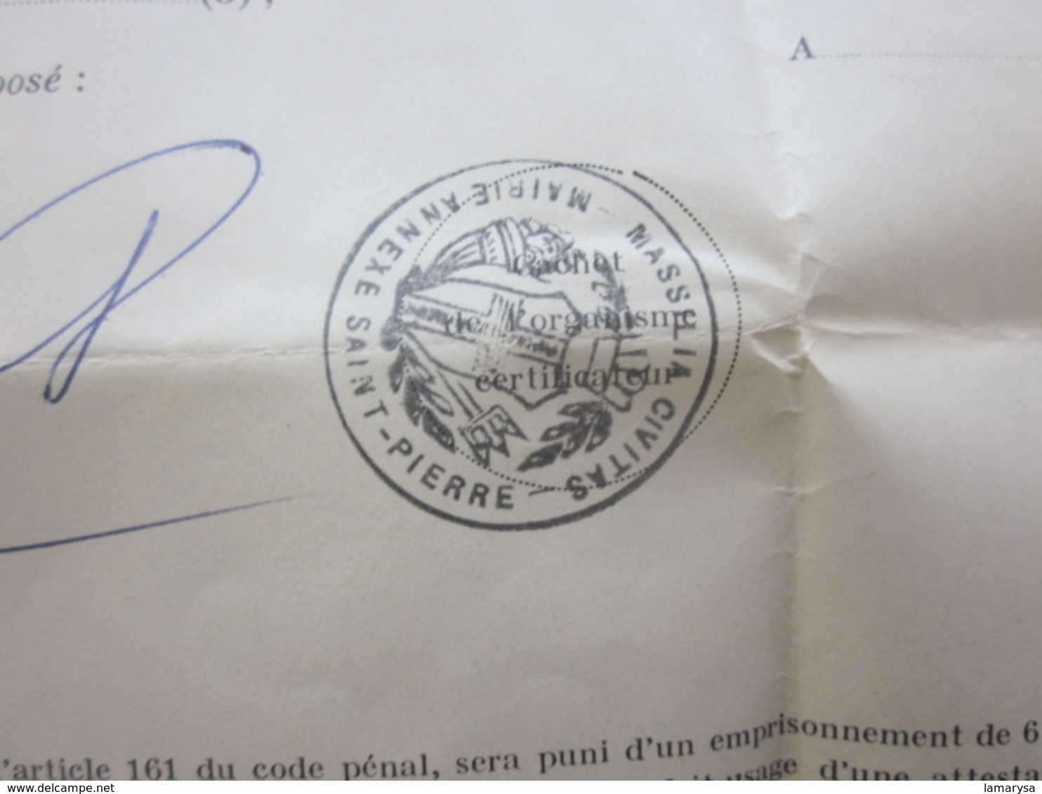 Mairie De Marseille Fiche Individuelle état Civil Marguerite  Née 1898 à Alger Algérie - Historical Documents