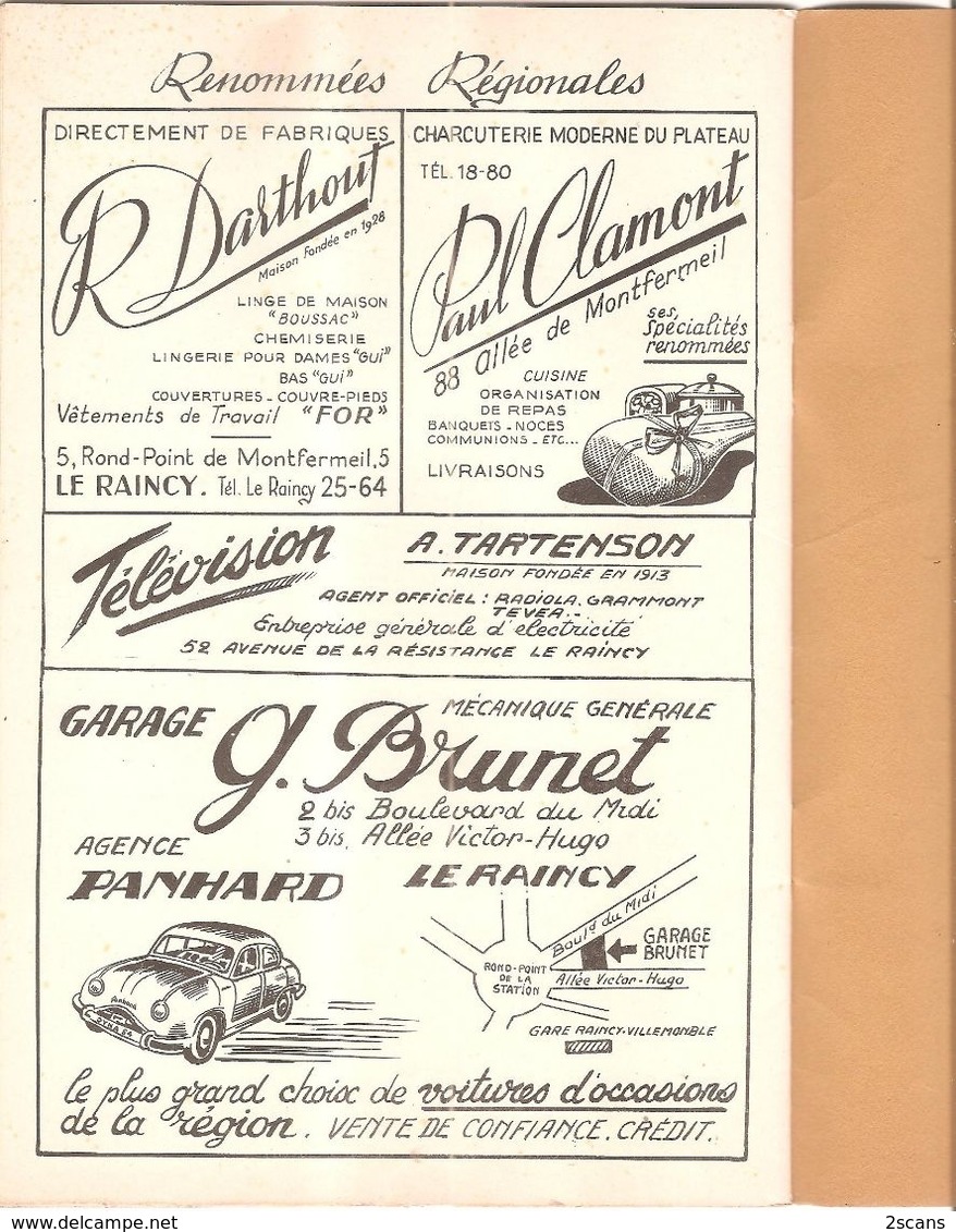 Dépt 93 - Bulletin 21 SOCIÉTÉ HISTORIQUE du RAINCY (32 p., 1953) - Montfermeil - Clichy-sous-Bois - Gagny - Villemomble