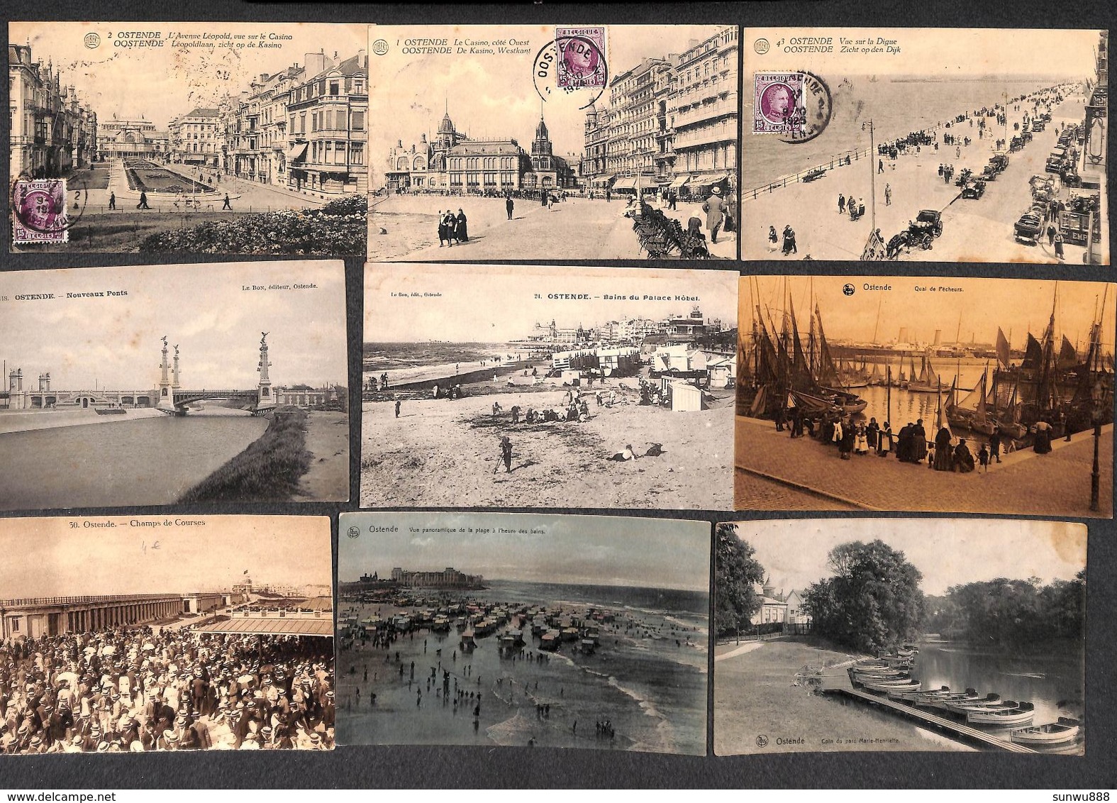 Ostende Oostende - Lot 62 Cartes PK's (animée, Précurseur, Gare, Trenkler, Pêcheurs, Tram, Aquacycle) - Oostende