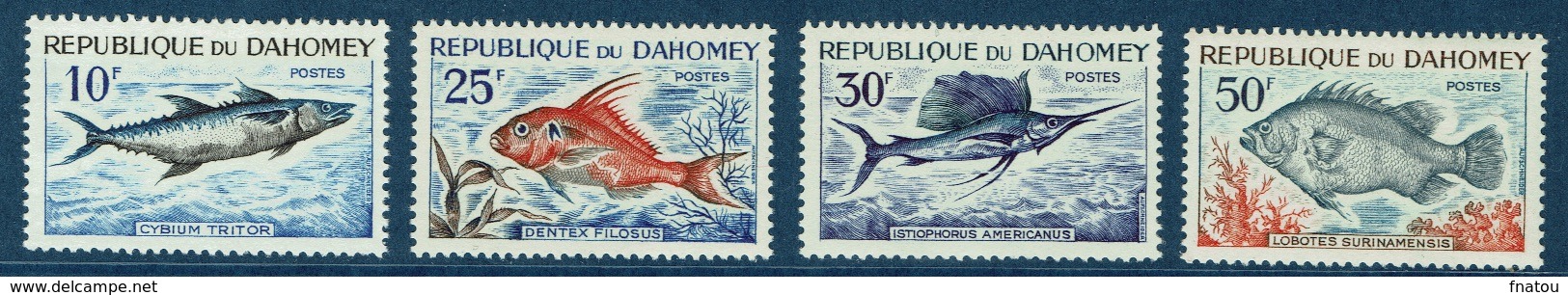 Dahomey (Benin), Fish, 1965, MNH VF  Complete Set Of 4 - Benin - Dahomey (1960-...)