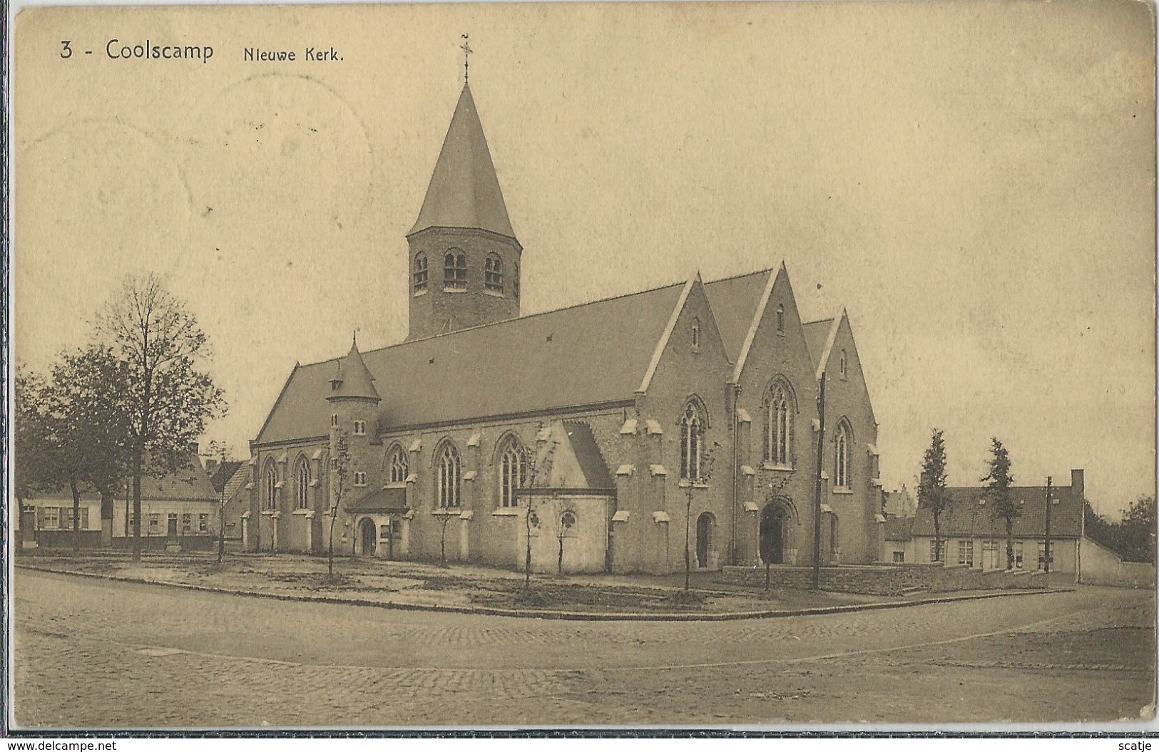 Coolscamp    Nieuwe Kerk.   -  Mooie  Getaxeerde Kaart!  -   1926  Naar   Poperinghe - Ardooie