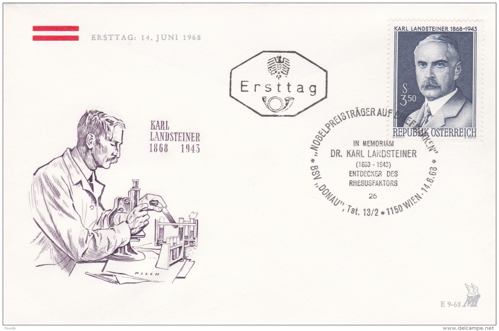 Austria FDC 1968 Karl Landsteiner  (DD13-38) - FDC