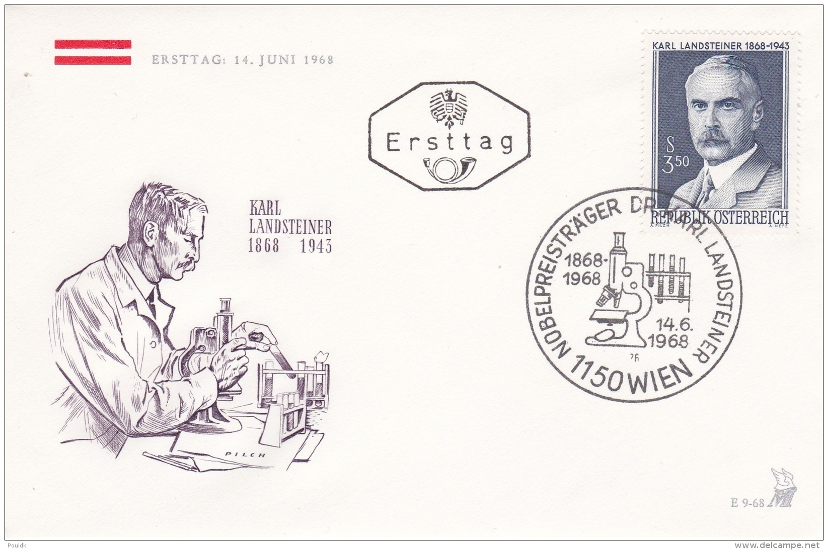 Austria FDC 1968 Karl Landsteiner  (DD13-38) - FDC