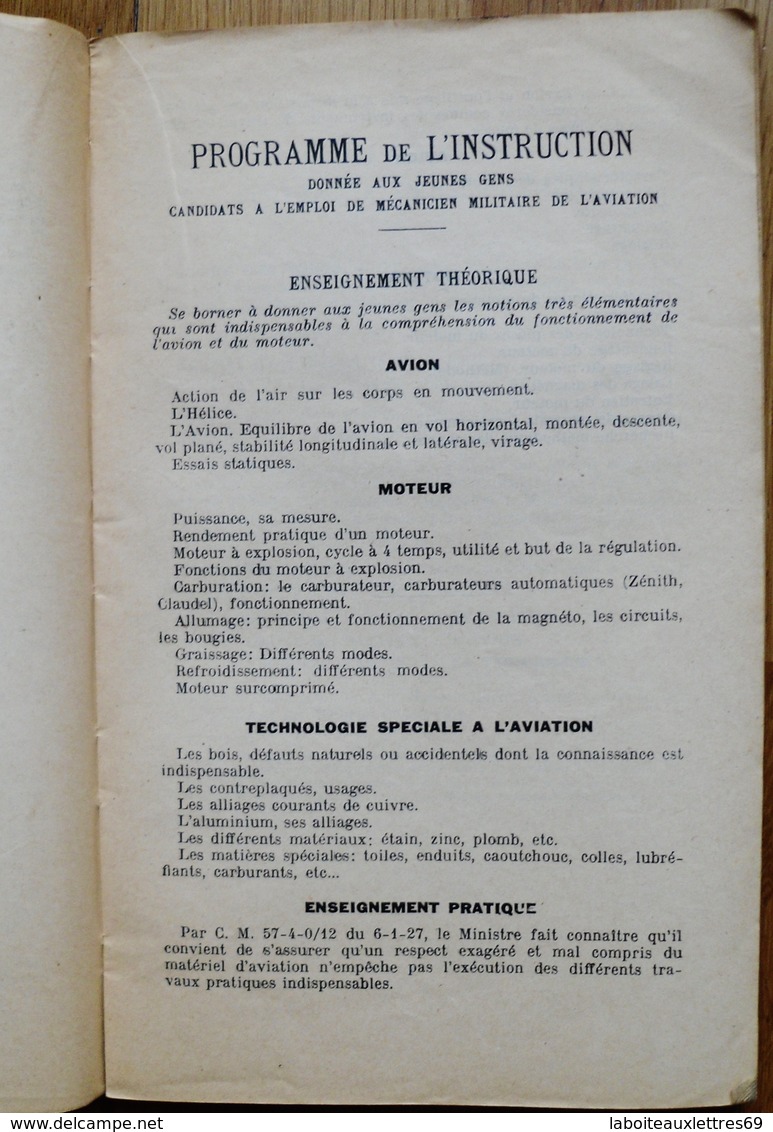 LIVRE NOTIONS ELEMENTAIRES SUR LE MOTEUR, L'AVION - AERO-CLUB DU RHONE - LYON - Vliegtuig