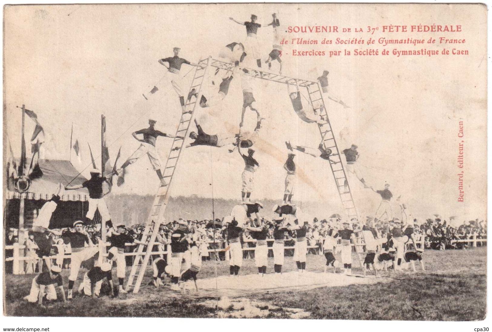 CPA CALVADOS.CAEN.SOUVENIR DE LA 37° FETE FEDERALE DE L'UNION DES SOCIETES DE GYNMASTIQUE DE FRANCE - Caen