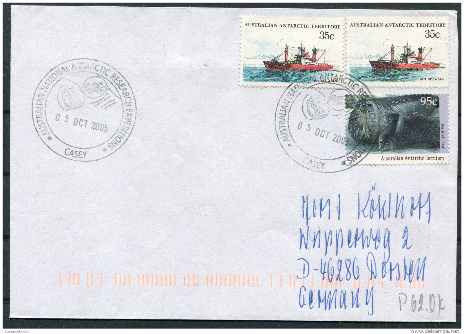 2005 Australia Antarctic A.A.T. AAT Polar A.N.A.R.E. CASEY Expedition Seal Ship Cover - Covers & Documents