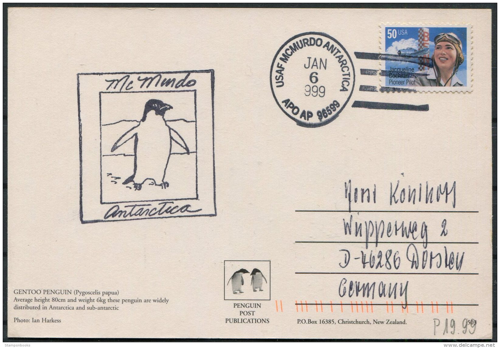 1998-2002 11 x postcards USAF McMurdo Sound Antarctica APO AP 96599 Penguins