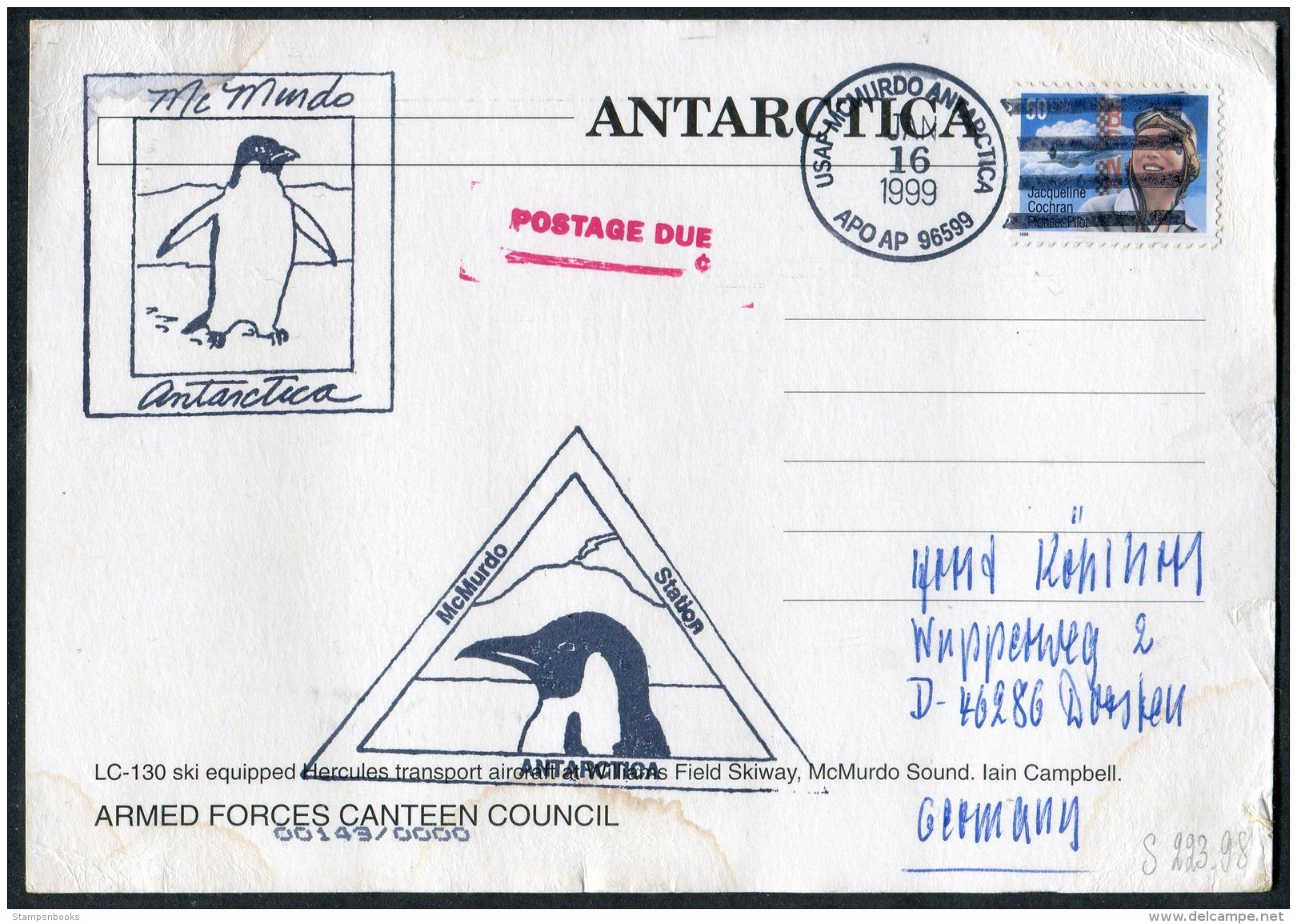 1998-2002 11 x postcards USAF McMurdo Sound Antarctica APO AP 96599 Penguins