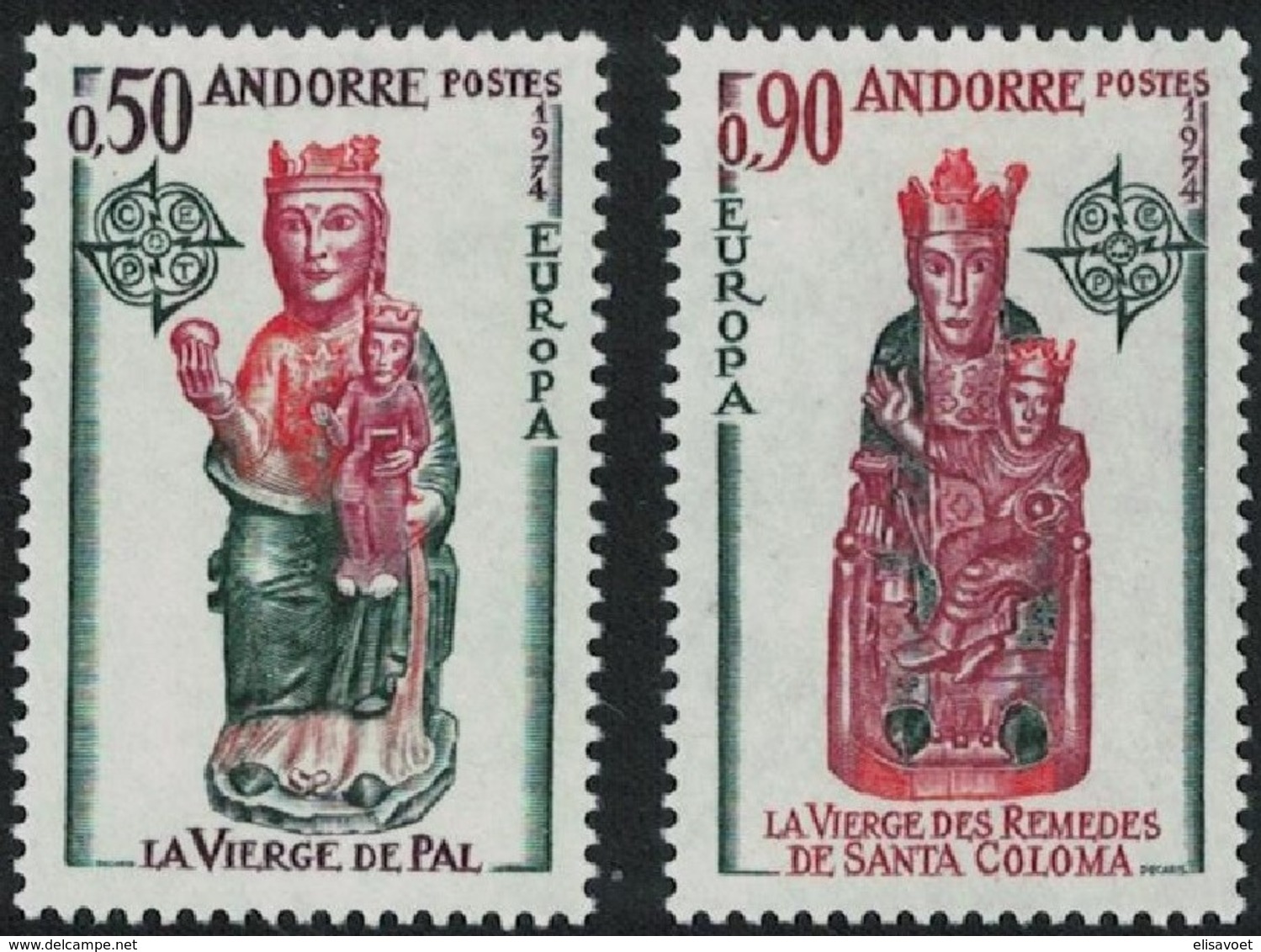 Andorra Andorre Cept 1974 Yvertn° 237-238 *** MNH Cote 55 Euro - Neufs