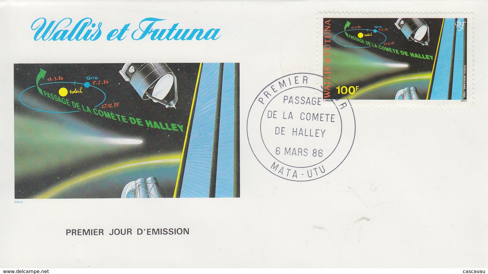 Enveloppe  FDC  1er  Jour   WALLIS  ET  FUTUNA    Astronomie :  Passage  De  La  Cométe  De  HALEY   1986 - Astronomie